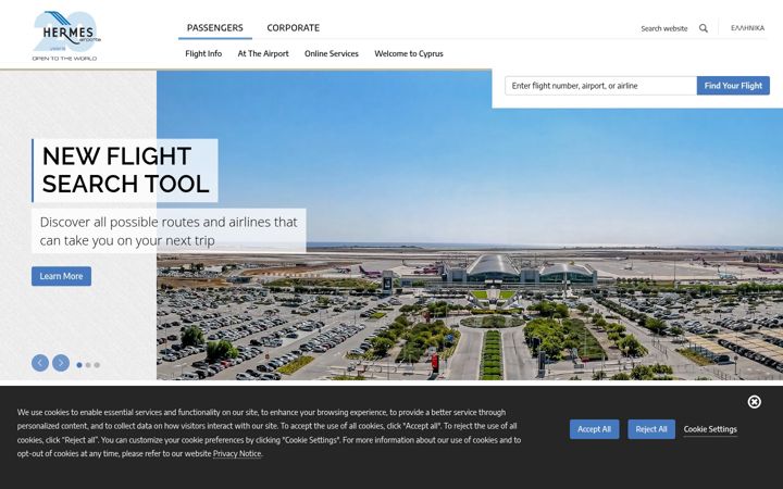 Capture d'écran de hermesairports.com