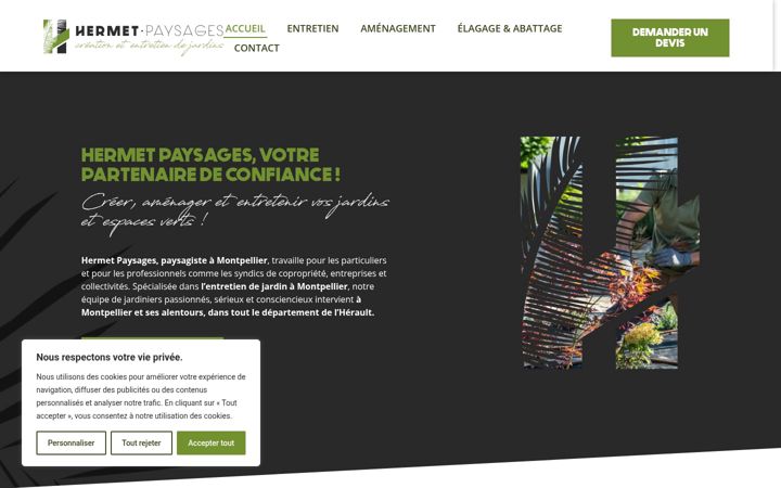 Screenshot of hermet-paysages.fr