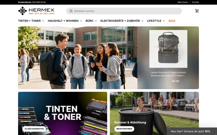 Screenshot of hermex.ch
