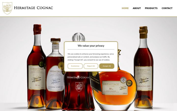 Screenshot of hermitagecognac.com