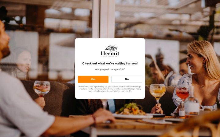 Screenshot of hermitgin.com