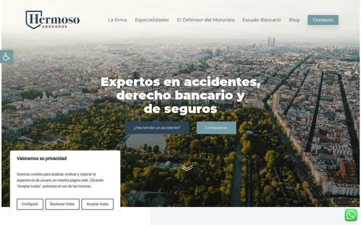 Screenshot of hermosoabogados.com