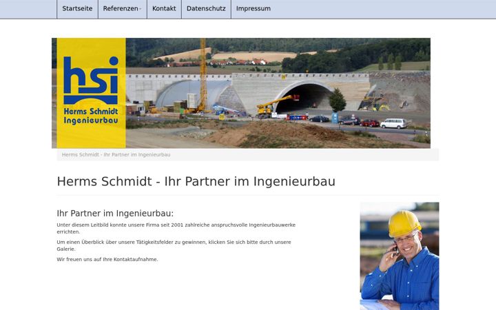 Screenshot of herms-schmidt-ingenieurbau.de