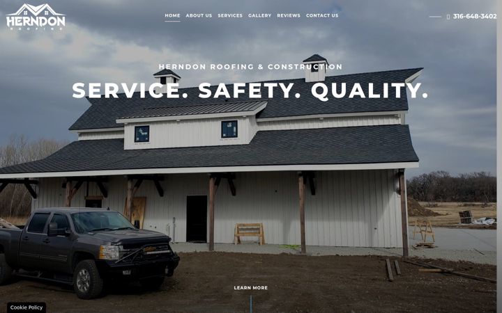Screenshot of herndonroofing.com