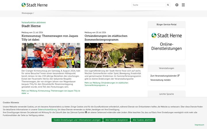 Screenshot van herne.de