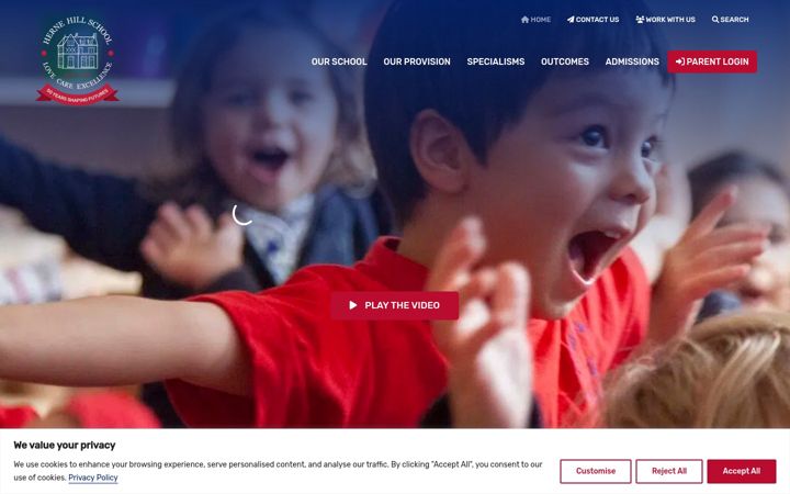 Screenshot of hernehillschool.co.uk