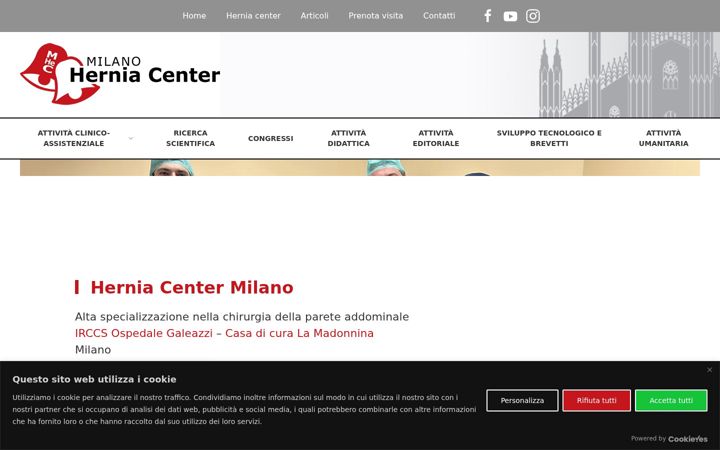 Screenshot of herniacentermilano.it