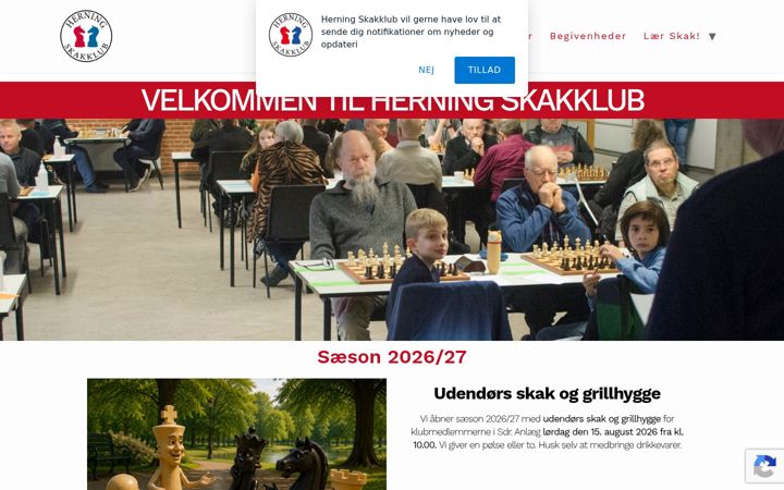 Screenshot of herningskakklub.dk