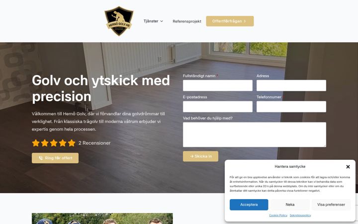 Screenshot of hernogolv.se
