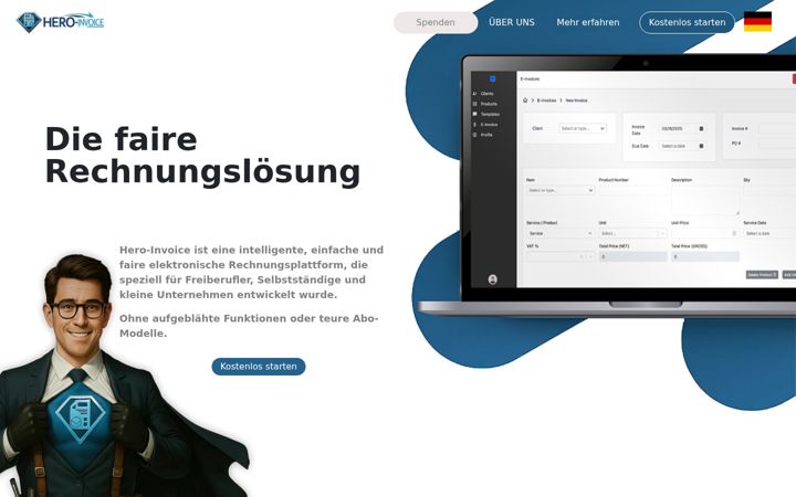 Screenshot of hero-invoice.com
