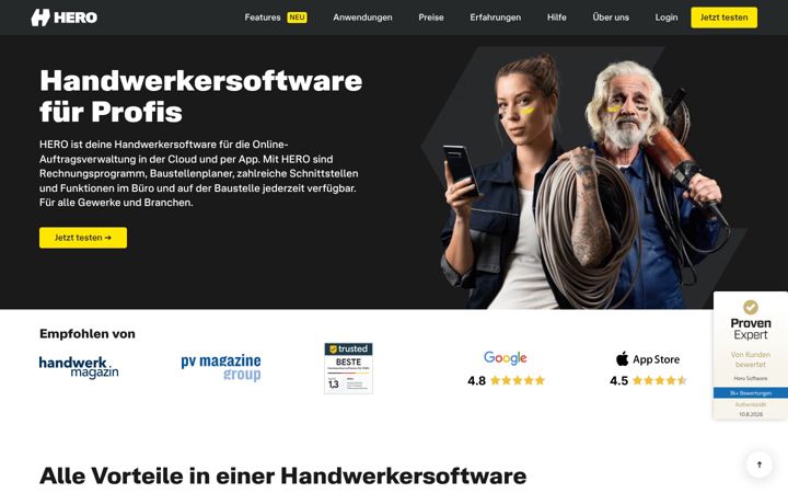 Screenshot of hero-software.at