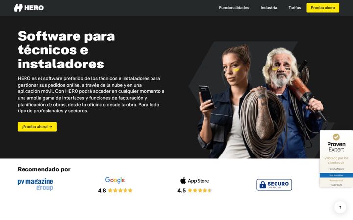 Screenshot of hero-software.es