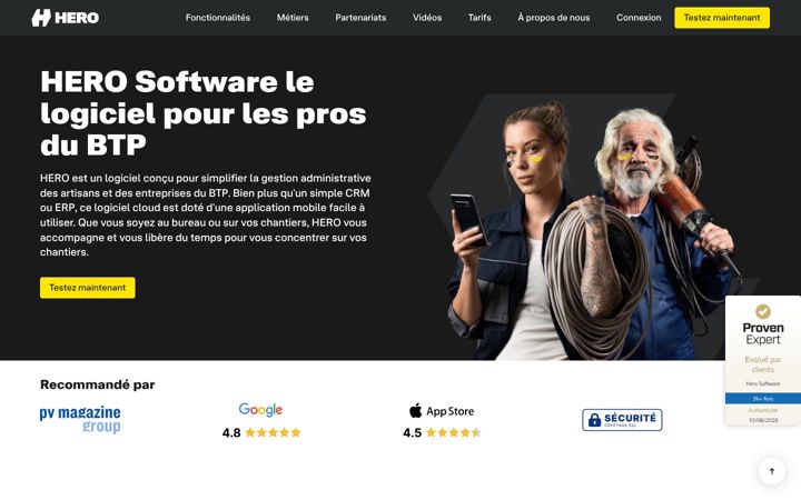 Screenshot of hero-software.fr