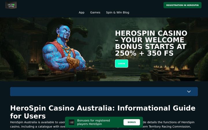Screenshot of hero-spincasino.com