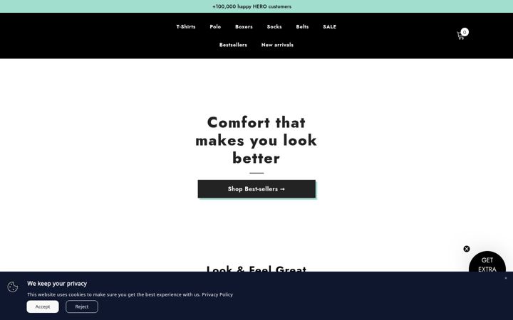 Screenshot of heroclothing.eu