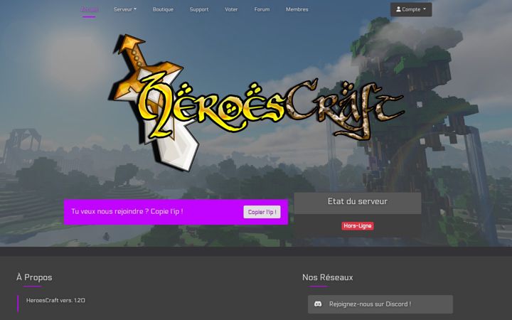 Screenshot of heroescraft.fr