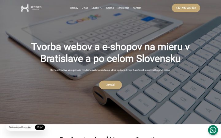Screenshot of heroescreative.com