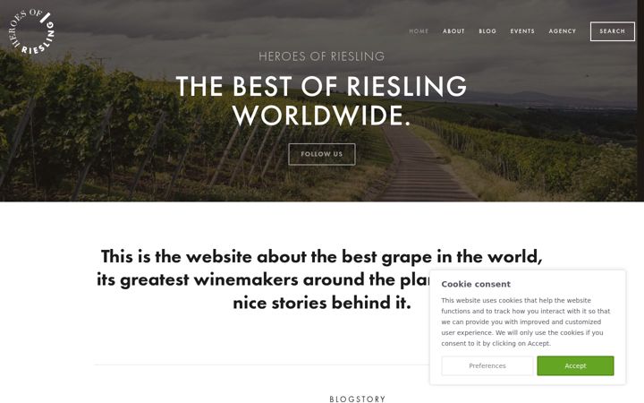 Screenshot of heroesofriesling.com