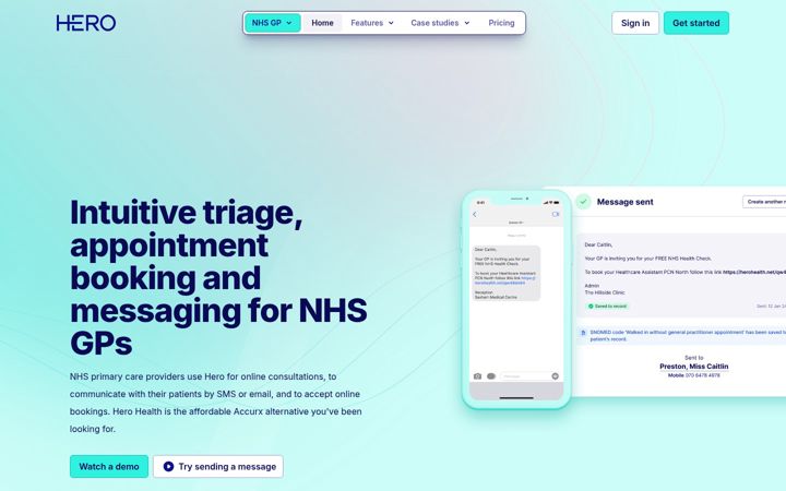 Screenshot of herohealth.net