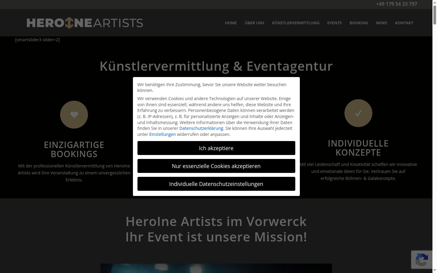 Screenshot tal-banner tal-kunsens muri qabel kwalunkwe interazzjoni