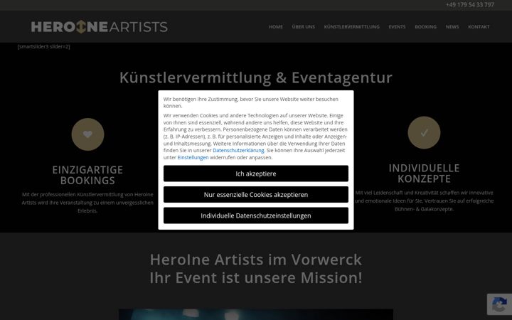 Screenshot of heroine-artists.com