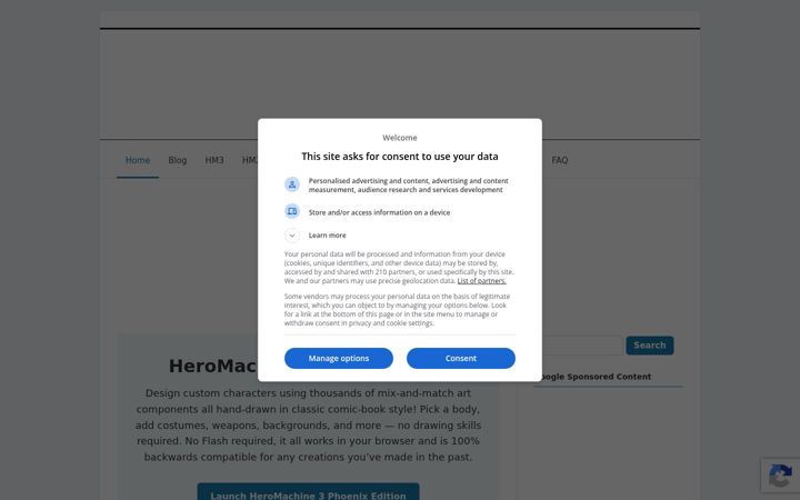 Screenshot of heromachine.com