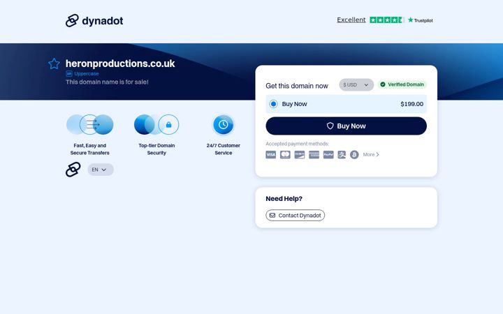 Screenshot of heronproductions.co.uk
