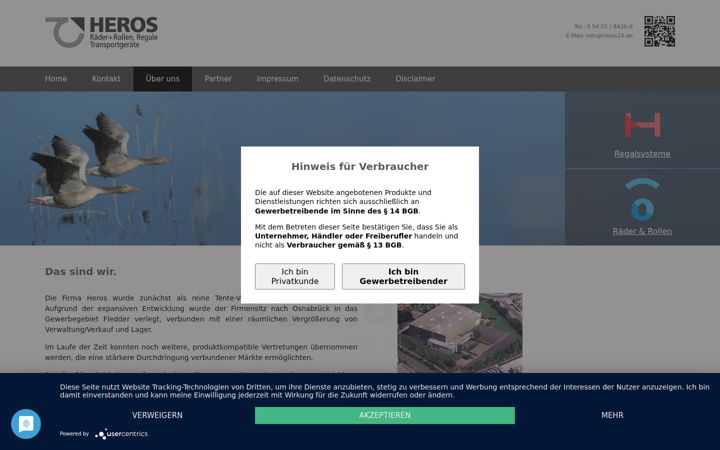Screenshot of heros24.de