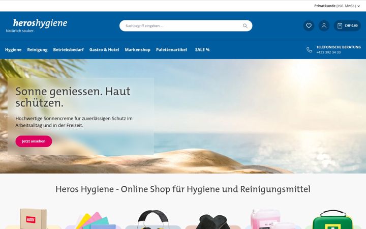 Screenshot of heroshygiene.li