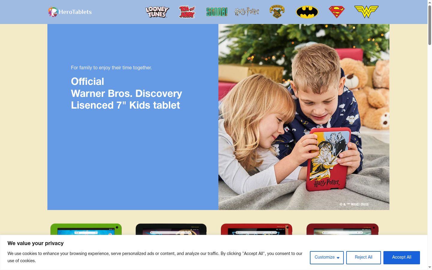Screenshot of the consent banner shown before any interaction