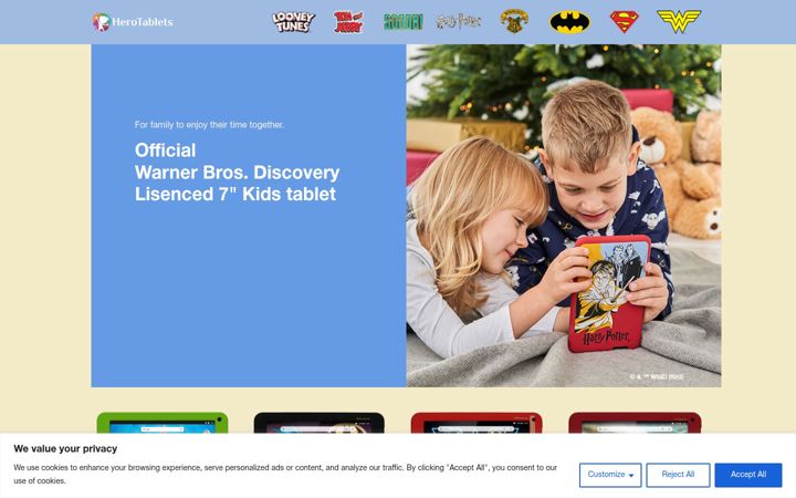 Screenshot of herotablets.com