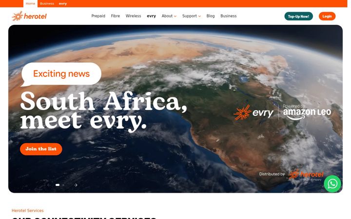 Screenshot of herotel.com