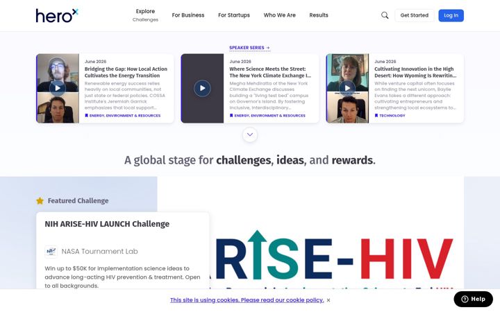 Screenshot of herox.com