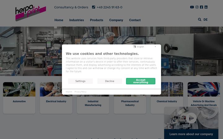 Screenshot of herpa-print.de