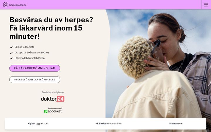 Zrzut ekranu herpeskollen.se