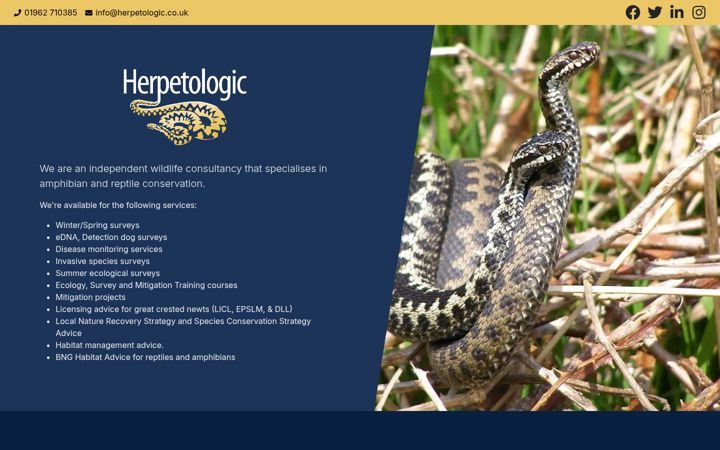 Screenshot of herpetologic.co.uk