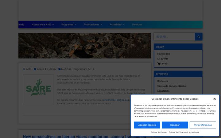 Screenshot of herpetologica.es
