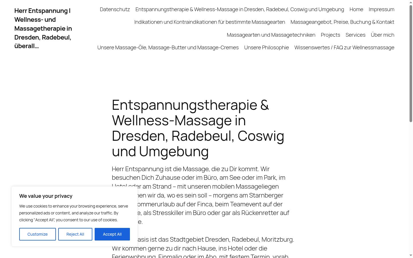 Screenshot del banner di consenso mostrato prima di qualsiasi interazione