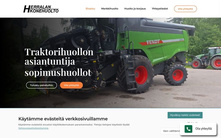 Screenshot of herralankonehuolto.fi