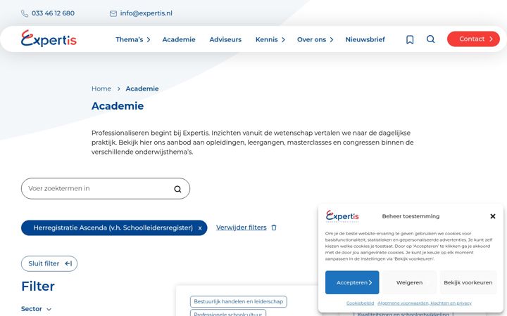 Screenshot of herregistratieschoolleider.nl