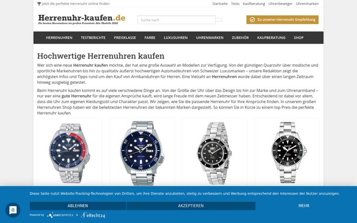 Screenshot of herrenuhr-kaufen.de