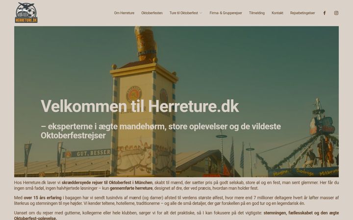 Screenshot of herreture.dk