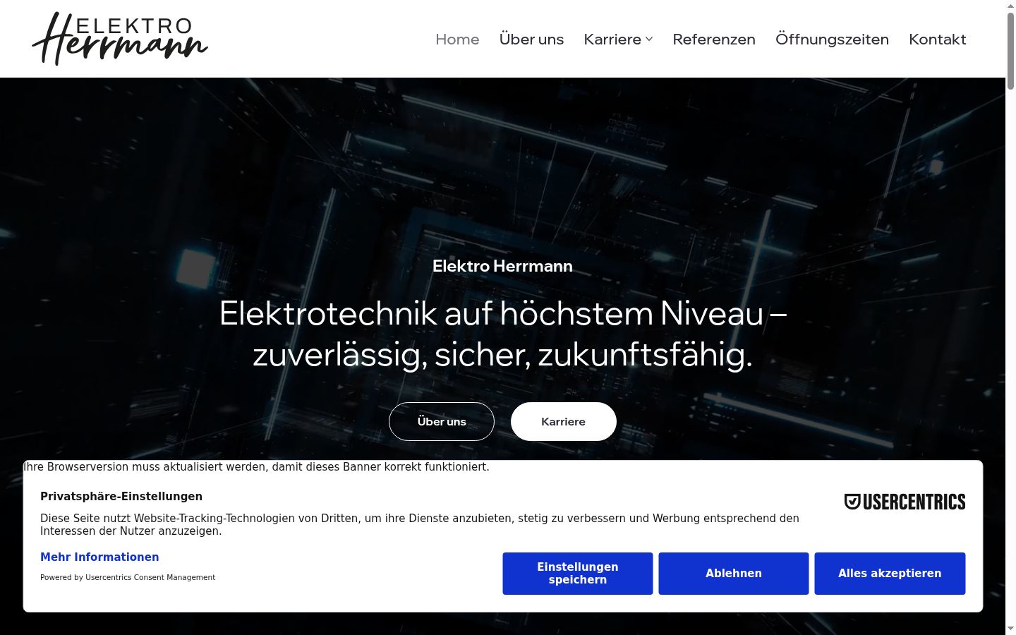 Snímka obrazovky banera súhlasu zobrazeného pred akoukoľvek interakciou