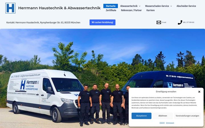 Screenshot of herrmann-haustechnik.com