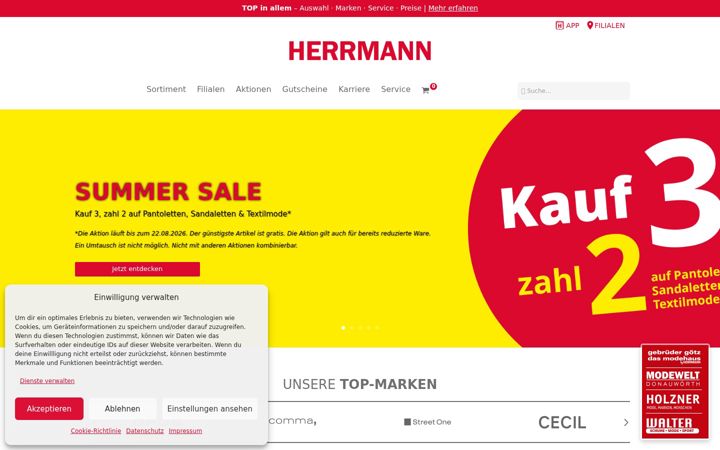 Screenshot of herrmann-schuhe-mode.de