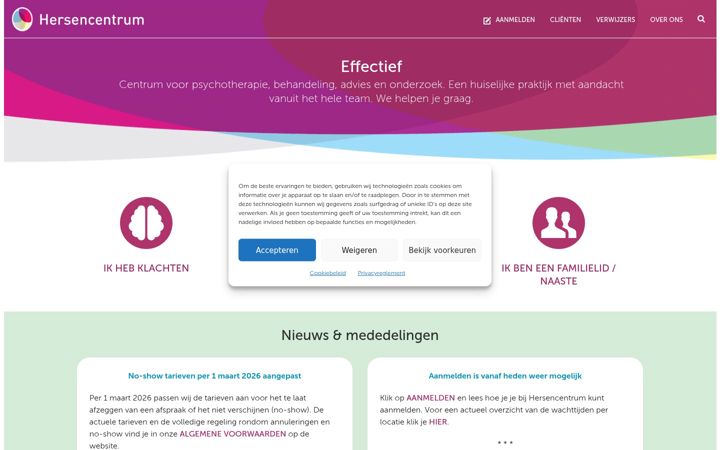 Screenshot of hersencentrum.nl