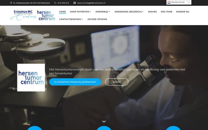 Screenshot of hersentumorcentrum.nl