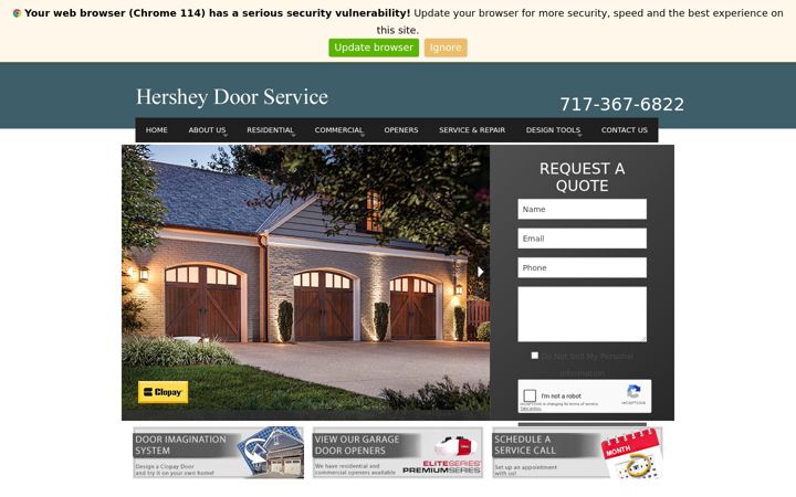 Screenshot of hersheydoor.com