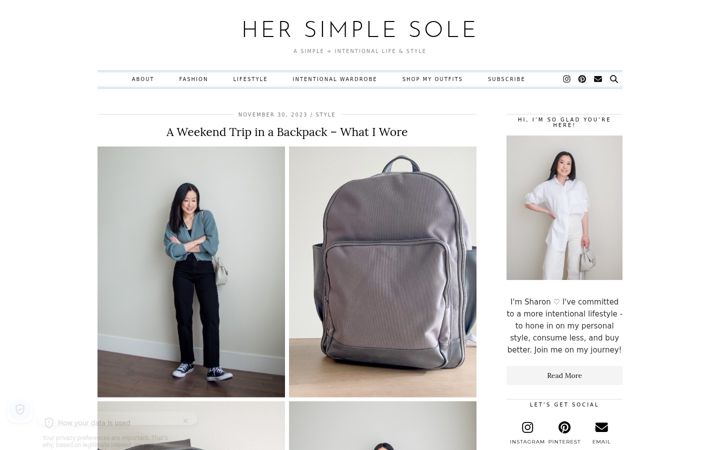 Screenshot of hersimplesole.com