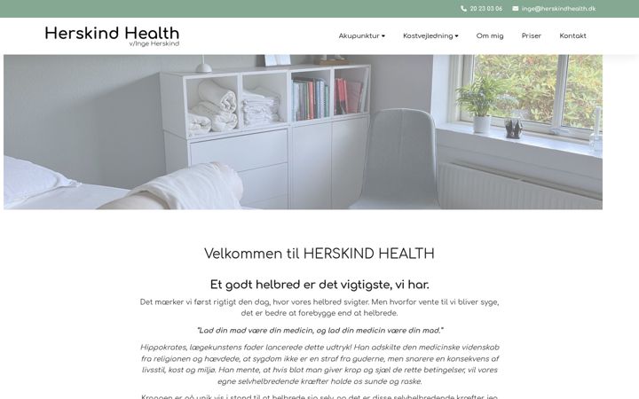 Screenshot of herskindhealth.dk